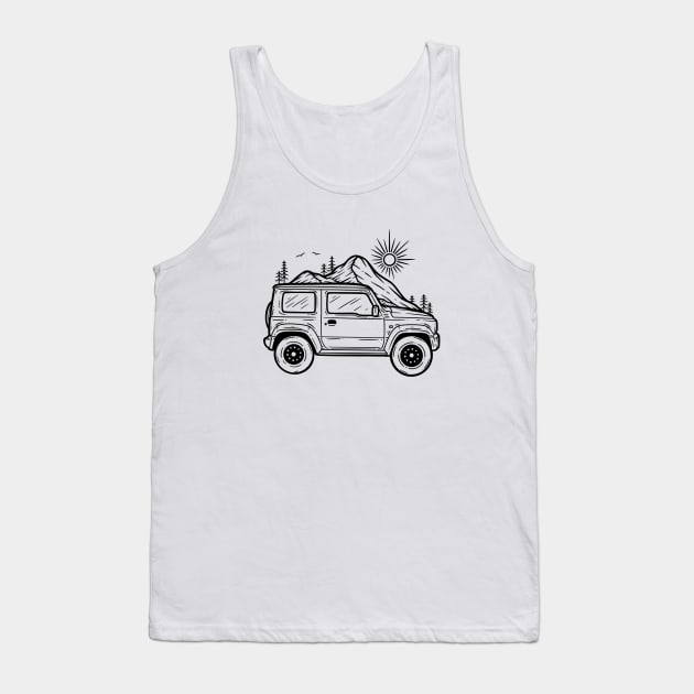 Let’s Go Off-road x Black Tank Top by P7 illustrations 